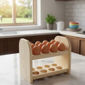 কাঠের ডিমের র্যাক বা এগ হোল্ডার