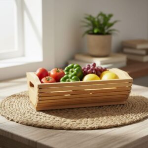 মাল্টিপারপাস উডেন স্ল্যাট বাস্কেট (বহুমুখী কাঠের ঝুড়ি)